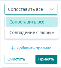 Условие объединения правил