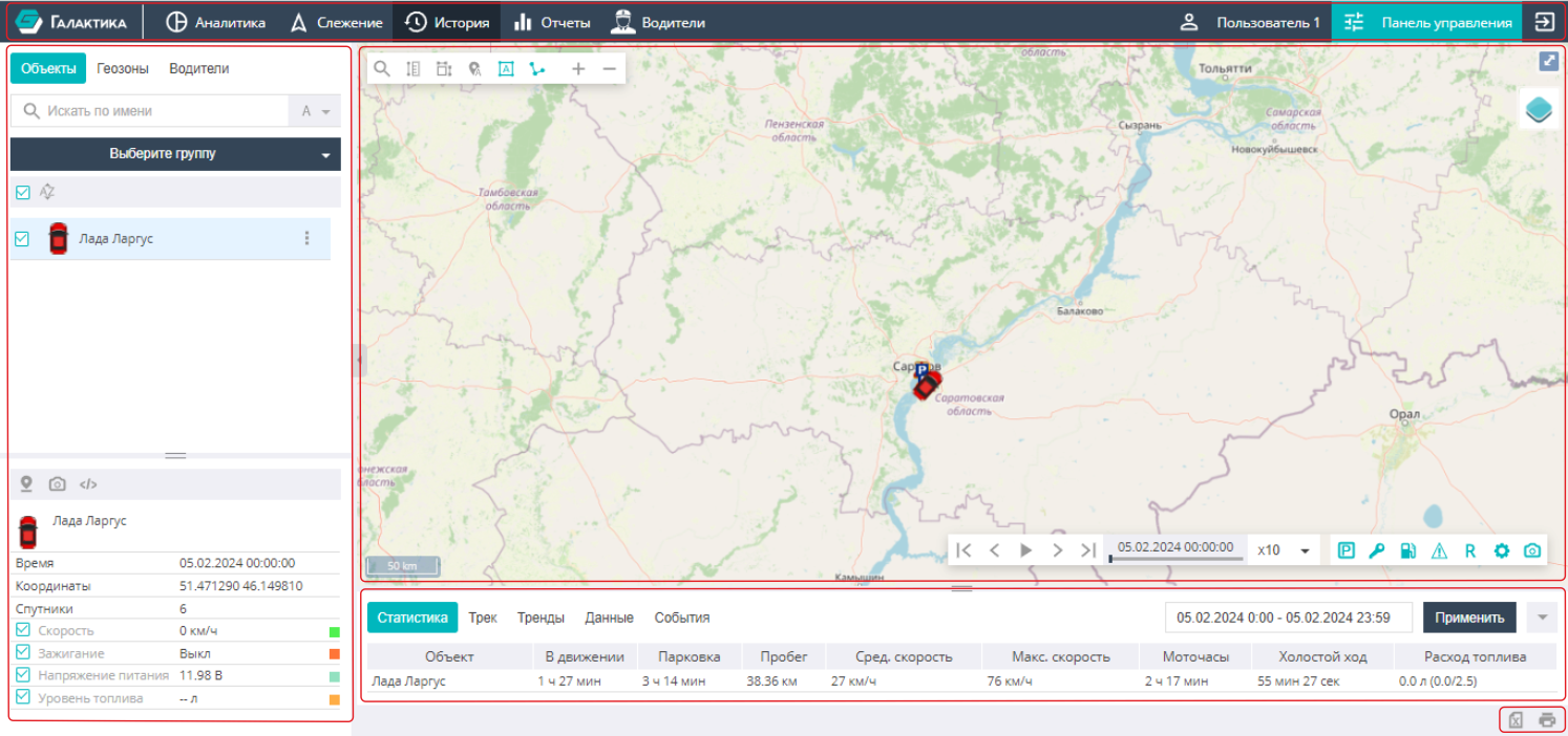Структура интерфейса